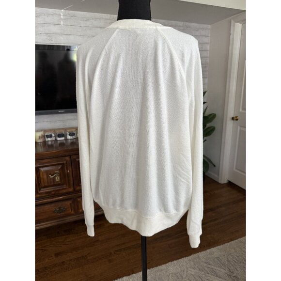 Z Supply Cassie Merry Long Sleeve Top In Vanilla Ice Womens Size Large - Picture 3 of 11